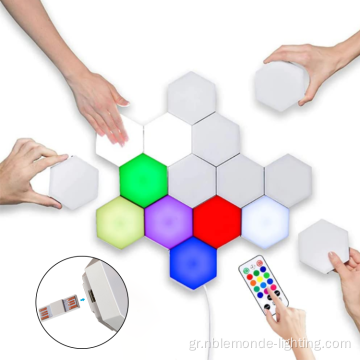 6 PCS RGB LED Honeycomb Hexagon Light
